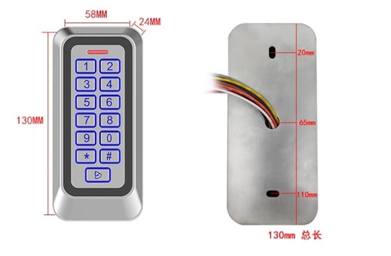 Metallgehäuse Outdoor IP67 EM/MF Kartenleser Zutrittskontrolle mit Hintergrundbeleuchtung Tastatur