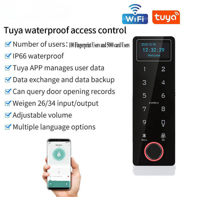 Tuya Wasserdichter biometrischer Zugangskontrolle mit Fingerabdruck, Passwort und Kartenleser