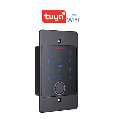 Outdoor Wasserdichtes Metallgehäuse Smart Tuya Wifi Standalone Eingebettete Fingerabdruck-Zugangskontrolle mit Tastatur